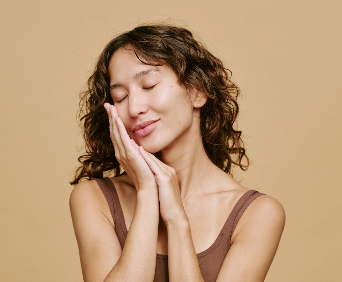 Woman with glowing, healthy-looking skin